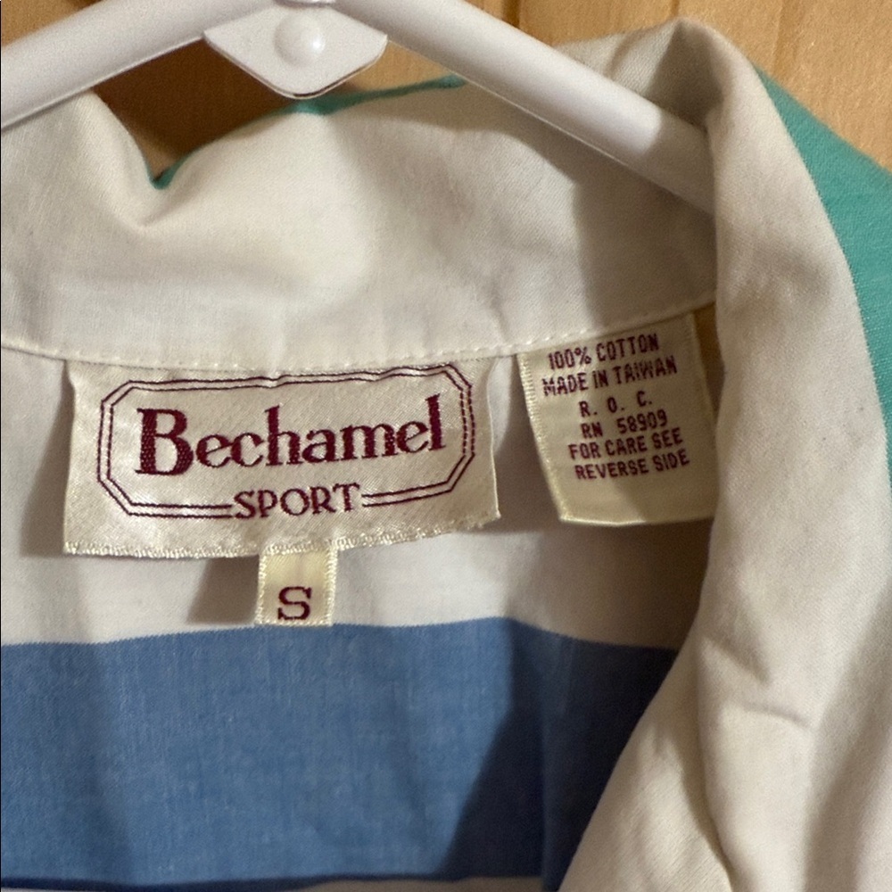 Bechamel Sport Colorful Striped Short Sleeve Shirt - Picture 2 of 4